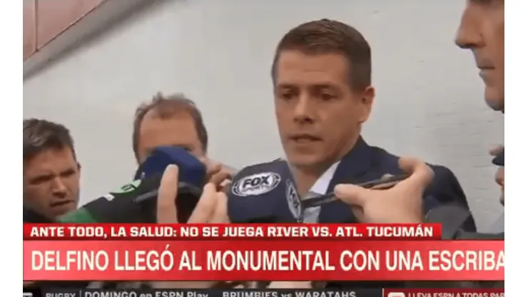 Delfino: "No sé si le van a dar por perdido el partido a River"