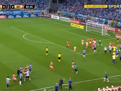 Con pelea campal: Inter y Gremio empataron en un partido con ocho rojas