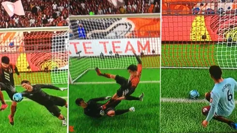 Su arquero y defensor no se pusieron de acuerdo y su rival terminó festejando en el FIFA 20