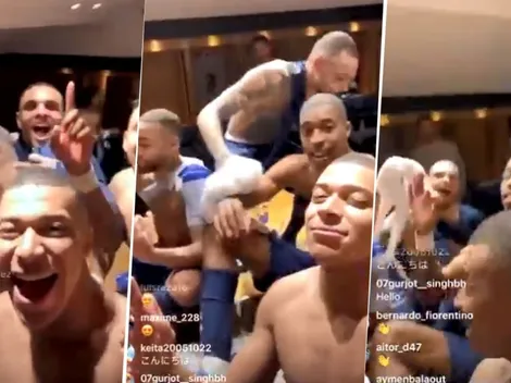 Video: Mbappé y PSG escuchando a Pablito Lescano tras ganar por Champions