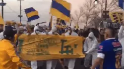¡Con cubrebocas! Seguidores de Tigres copan las calles de Nueva York