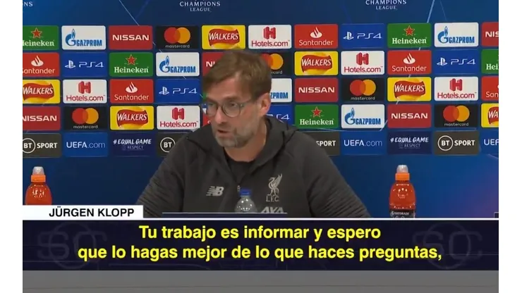 Jürgen Klopp en conferencia de prensa.