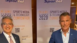 A la derecha, el CEO Laurent Puons en el Sportel Miami 2020.