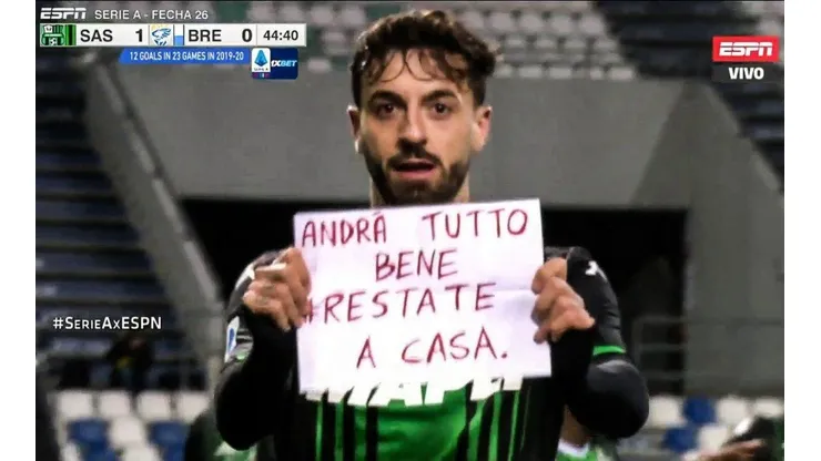 La celebración de Francesco Caputo.