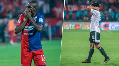 El nerviosismo de los jugadores de Medellín y Millonarios por la lesión de Yulián Gómez.