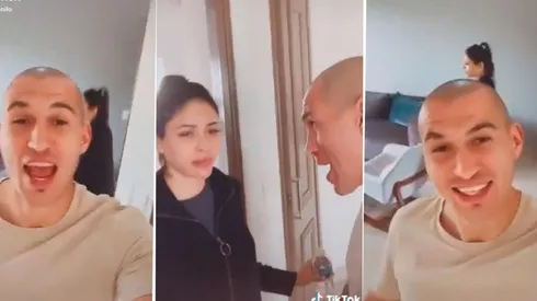 Mientras se recupera de una lesión, Jorge Torres Nilo se divierte grabándose en Tik Tok con su esposa