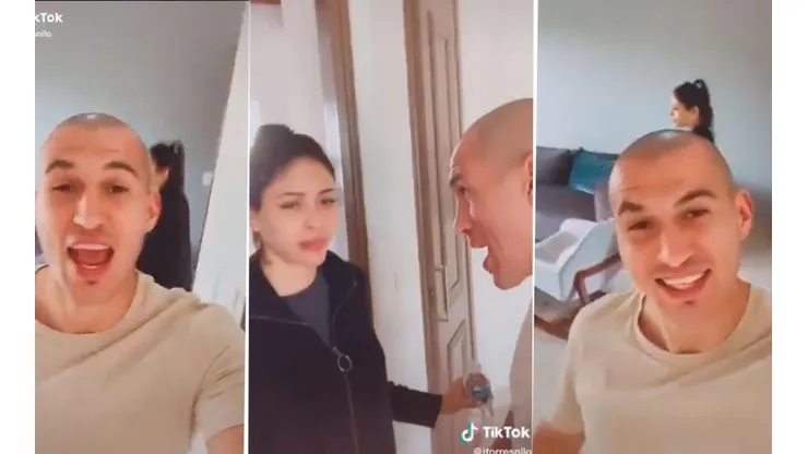 Mientras se recupera de una lesión, Jorge Torres Nilo se divierte grabándose en Tik Tok con su esposa