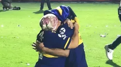 Salvio y su mamá arrodillados en La Bombonera: "Campeones, mi amor"