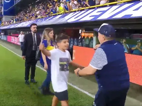 La mejor sorpresa: apareció Benja en plena Bombonera y Maradona se emocionó