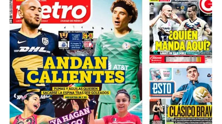 El Clásico Capitalino acaparó todas las portadas.