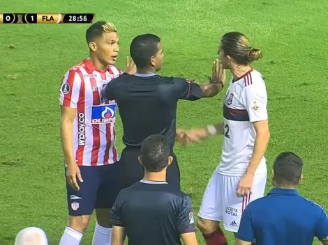 Se re calentaron: 'Teo' le pegó a Filipe Luis y se dijeron de todo en la cara