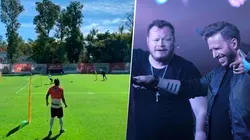 Gallito Vázquez cantó Sin Bandera en plena práctica