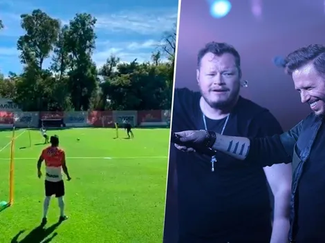 Gallito Vázquez cantó Sin Bandera en plena práctica
