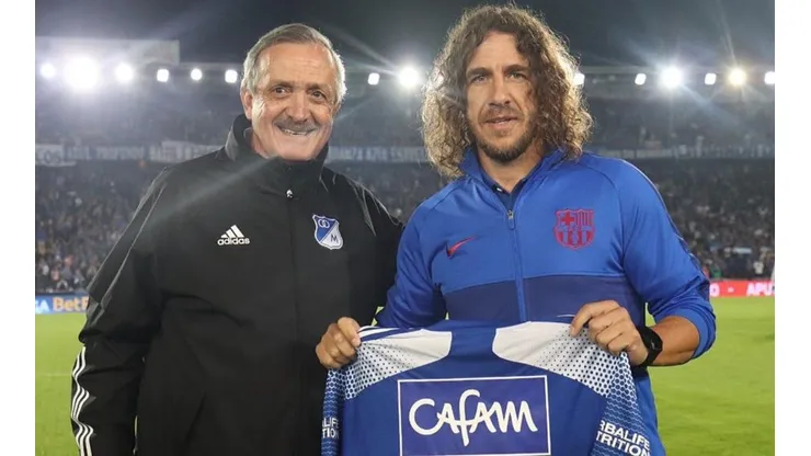 Puyol no despreció a Millonarios: hizo el saque de honor en El Campín