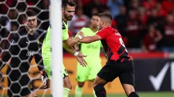 El festejo de gol de Guilherme Bissoli.