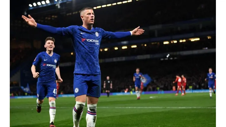La celebración de Ross Barkley en el segundo tanto.