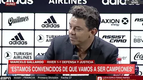 Marcelo Gallardo en conferencia de prensa.