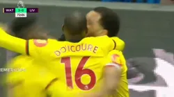 El festejo de los jugadores de Watford.