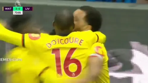 El festejo de los jugadores de Watford.