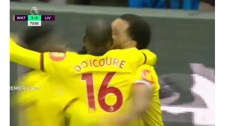 El festejo de los jugadores de Watford.
