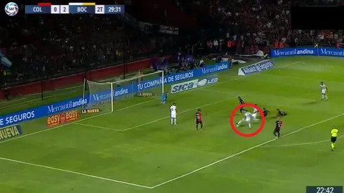 El tanto de Tevez para el 3-0 de Boca.