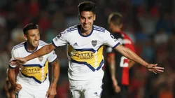 El festejo del primer tanto de Boca en el partido.