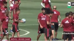 Foto de los jugadores de River en el entrenamiento.