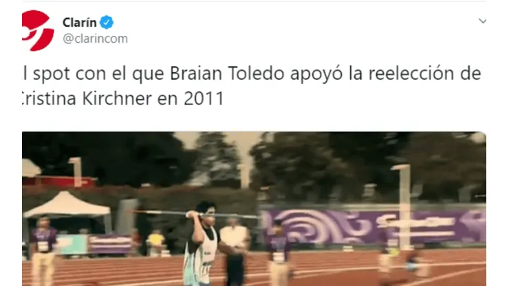 Foto captura de la nota de Diario Clarín.