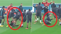 Así fue el lujito que le tiró Juan Guillermo Cuadrado a Cristiano Ronaldo.