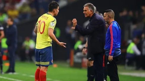 James Rodríguez y Carlos Queiroz juntos en la pasada Copa América, Brasil 2019.