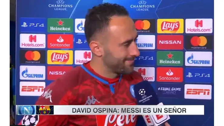 David Ospina y sus palabras para Messi luego del duelo en la Champions League.