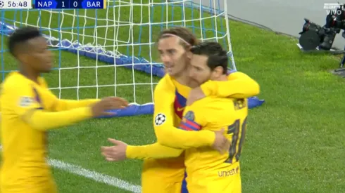 En el primer remate del Barcelona, Griezmann empató ante Napoli