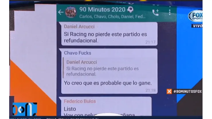 Mostraron el grupo de WhatsApp y dejaron en offside a un periodista