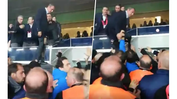 Luego de perder el Clásico vs. Galatasaray, el presidente del Fenerbahce se peleó con los hinchas del club