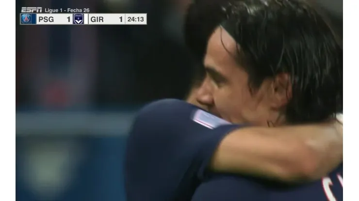 El festejo de Cavani y Di María.