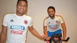 Teófilo Gutiérrez y Able Aguilar en una concentración de la Selección Colombia antes del Mundial Rusia 2018.