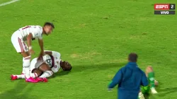 Asustó a todos: Bruno Henrique empató, pero ni festejó y salió en camillo