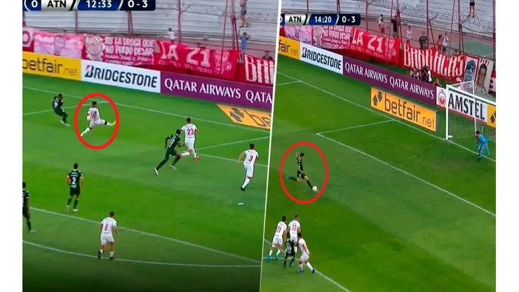 Así fue el primer gol de Nacional contra Huracán en el duelo de vuelta.
