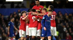 La alegría de los jugadores de Manchester United.