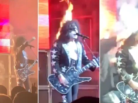 La rompe en Twitter: estaba cantando, se le prendió fuego el pelo y siguió como si nada