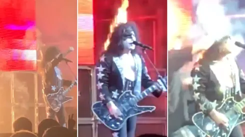 La rompe en Twitter: estaba cantando, se le prendió fuego el pelo y siguió como si nada