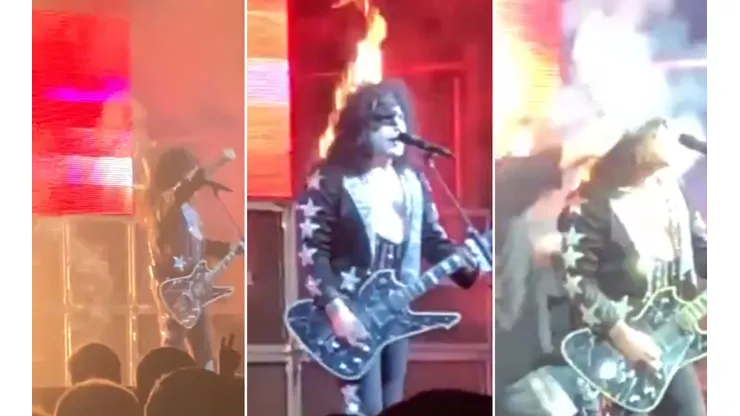 La rompe en Twitter: estaba cantando, se le prendió fuego el pelo y siguió como si nada