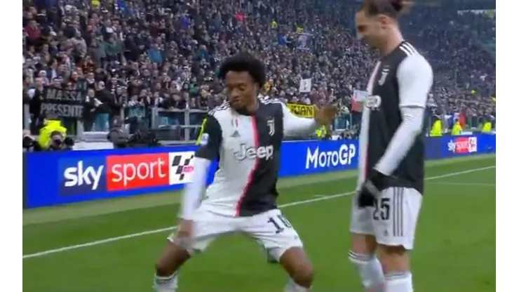 Así festejó Juan Guillermo Cuadrado su primer gol en la Serie A 19/20.