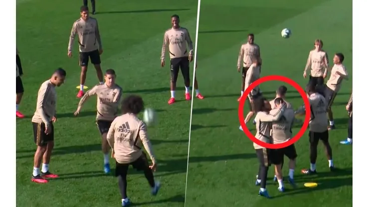 Marcelo tiró de canchero y provocó el enfado de James Rodríguez.