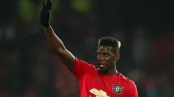 Pogba durante un partido de Manchester United.