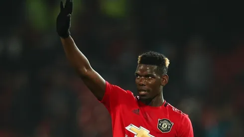 Pogba durante un partido de Manchester United.