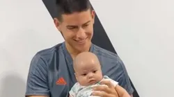 James Rodríguez y su hijo, Samuel.