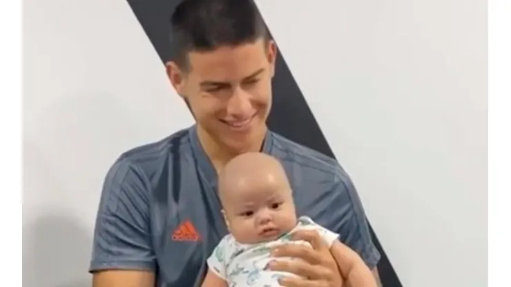 James Rodríguez y su hijo, Samuel.