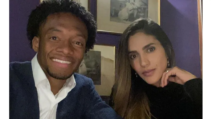 Juan Guillermo Cuadrado y su esposa, Melissa Botero.