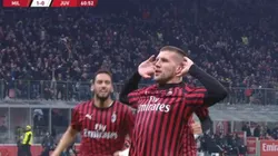 Milan golpeó primero: Rebic le pegó de volea y marcó el 1-0 ante Juventus